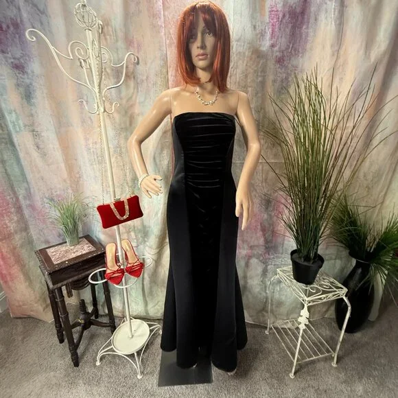 VTG๐ Scott McClintock 90s Classic & Elegant Silhouette Evening - Formal Dress - Picture 1 of 16